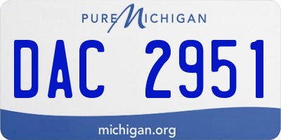 MI license plate DAC2951