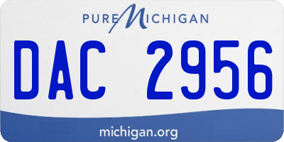 MI license plate DAC2956