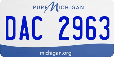 MI license plate DAC2963