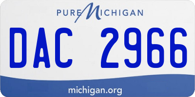 MI license plate DAC2966