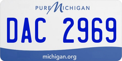 MI license plate DAC2969