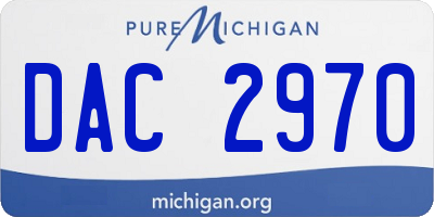 MI license plate DAC2970