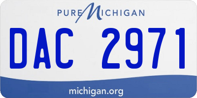 MI license plate DAC2971