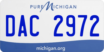 MI license plate DAC2972