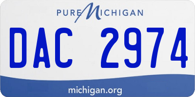 MI license plate DAC2974