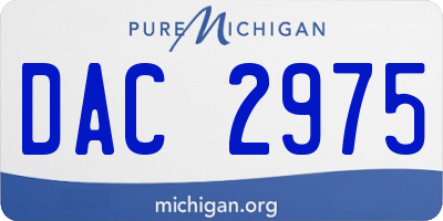 MI license plate DAC2975