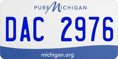 MI license plate DAC2976