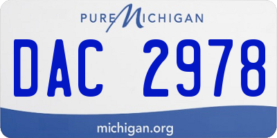 MI license plate DAC2978