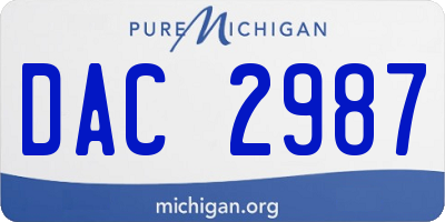 MI license plate DAC2987