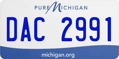 MI license plate DAC2991