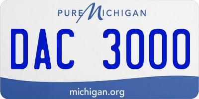 MI license plate DAC3000