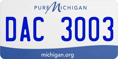 MI license plate DAC3003