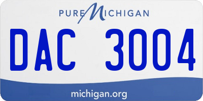 MI license plate DAC3004