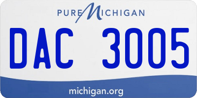 MI license plate DAC3005