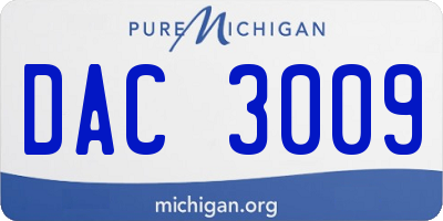 MI license plate DAC3009