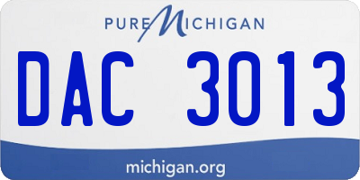 MI license plate DAC3013