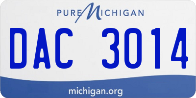 MI license plate DAC3014