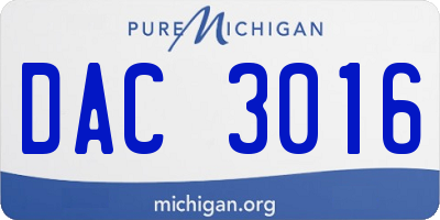 MI license plate DAC3016