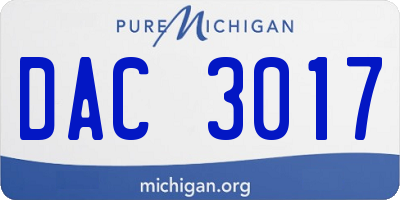 MI license plate DAC3017