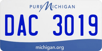 MI license plate DAC3019