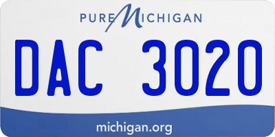 MI license plate DAC3020