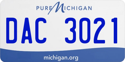 MI license plate DAC3021
