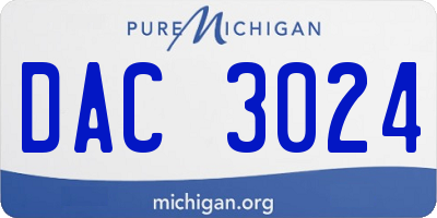MI license plate DAC3024