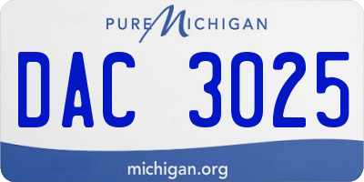 MI license plate DAC3025