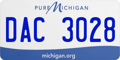MI license plate DAC3028