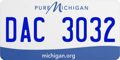 MI license plate DAC3032