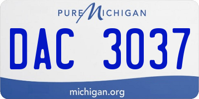 MI license plate DAC3037
