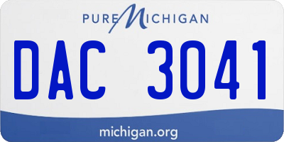 MI license plate DAC3041