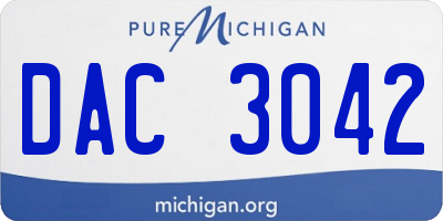 MI license plate DAC3042