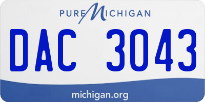 MI license plate DAC3043