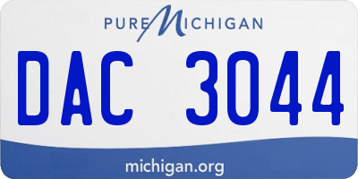 MI license plate DAC3044