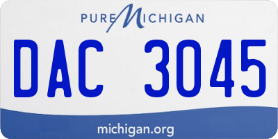 MI license plate DAC3045