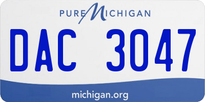 MI license plate DAC3047