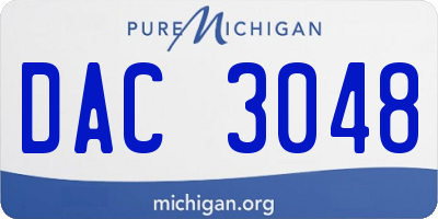 MI license plate DAC3048