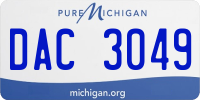 MI license plate DAC3049