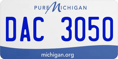 MI license plate DAC3050