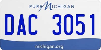 MI license plate DAC3051