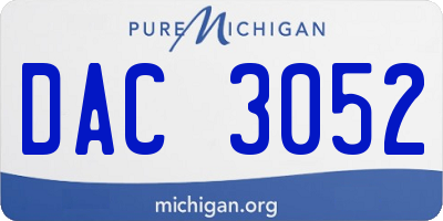 MI license plate DAC3052
