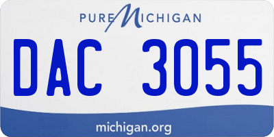 MI license plate DAC3055