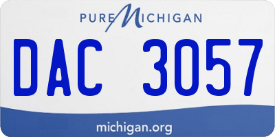 MI license plate DAC3057