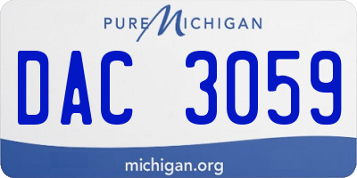 MI license plate DAC3059