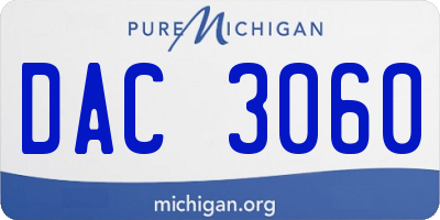 MI license plate DAC3060