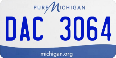 MI license plate DAC3064