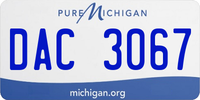 MI license plate DAC3067