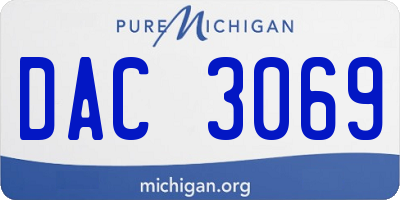 MI license plate DAC3069