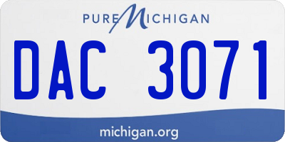 MI license plate DAC3071